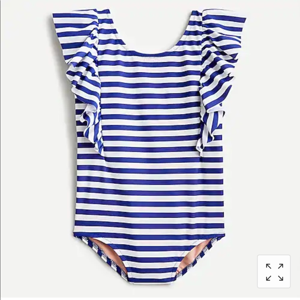 J Crew Ruffle one piece swimsuit, size 4-5y - Picture 1 of 5